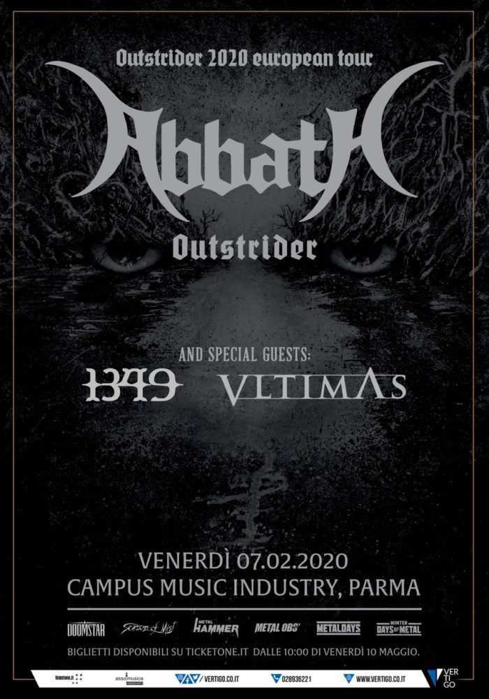 Abbath + VLTIMAS + 1349 dal vivo a Parma: tutti i dettagli