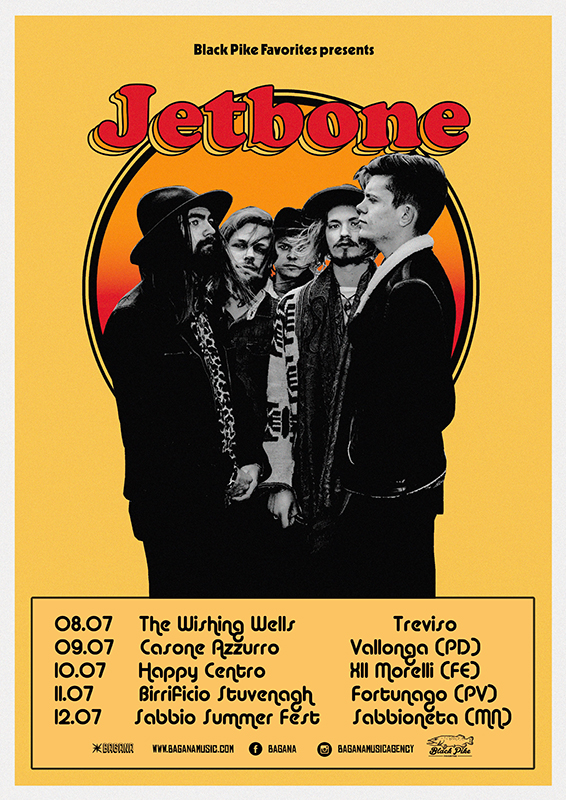 Jetbone in tour in Italia a luglio