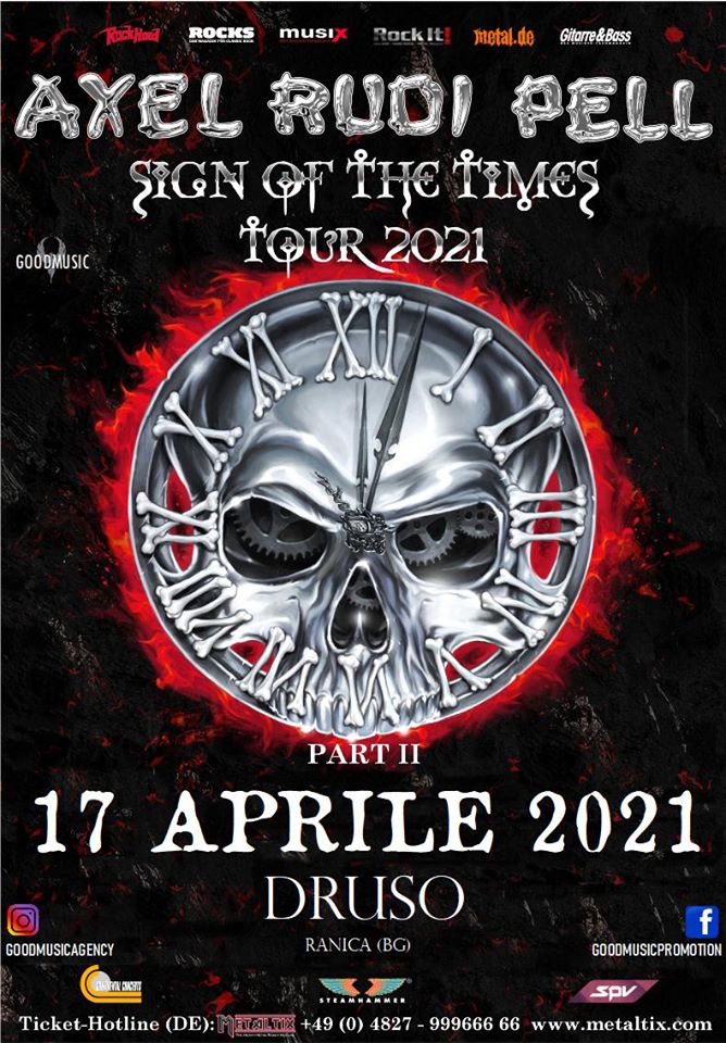 AXEL RUDI PELL: annullata la data al Druso, rinviata ad aprile 2021