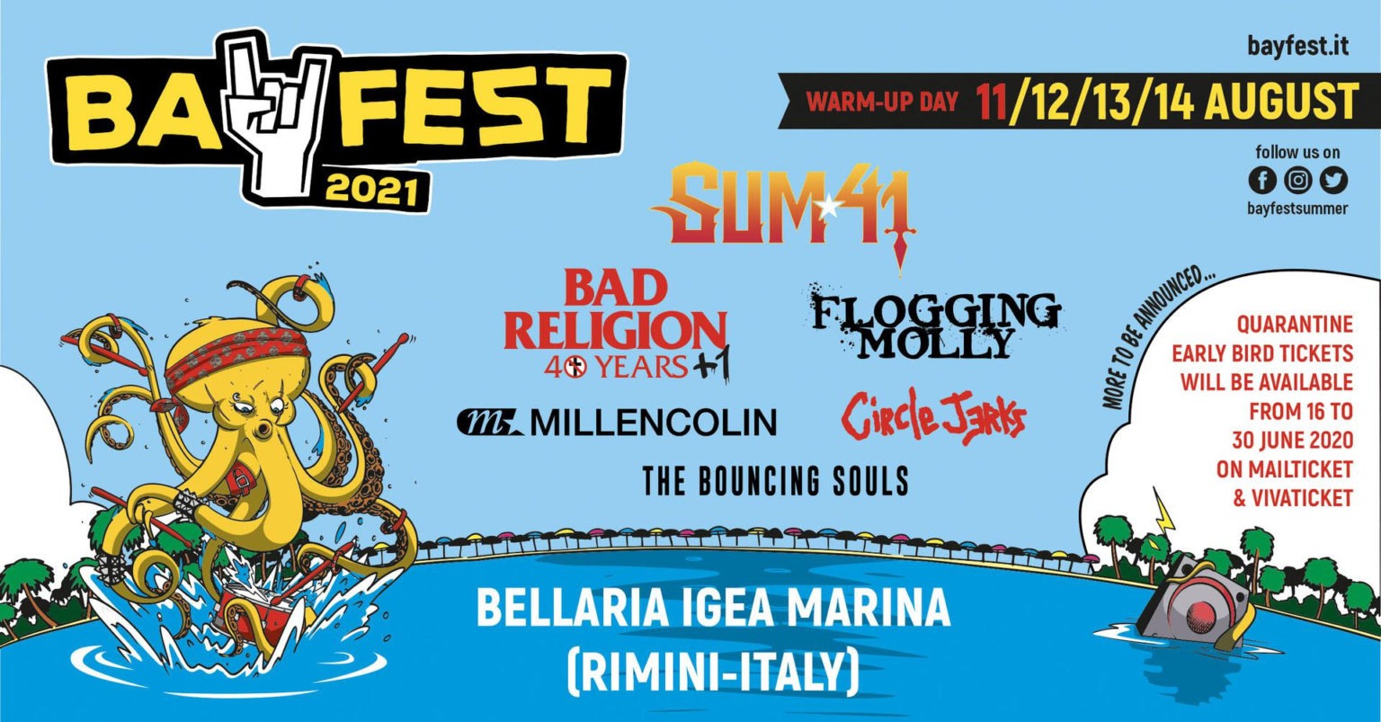 BAY FEST 2021: riconfermati i SUM 41 e aggiunto un warm up day