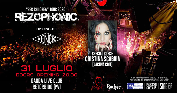 Rezophonic + Cristina Scabbia per il 6° compleanno del Dagda Live Club di Pavia