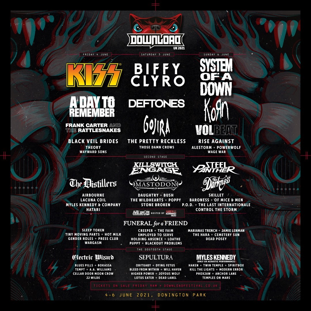 DOWNLOAD FESTIVAL 2021: annuncio degli headliner e altre band