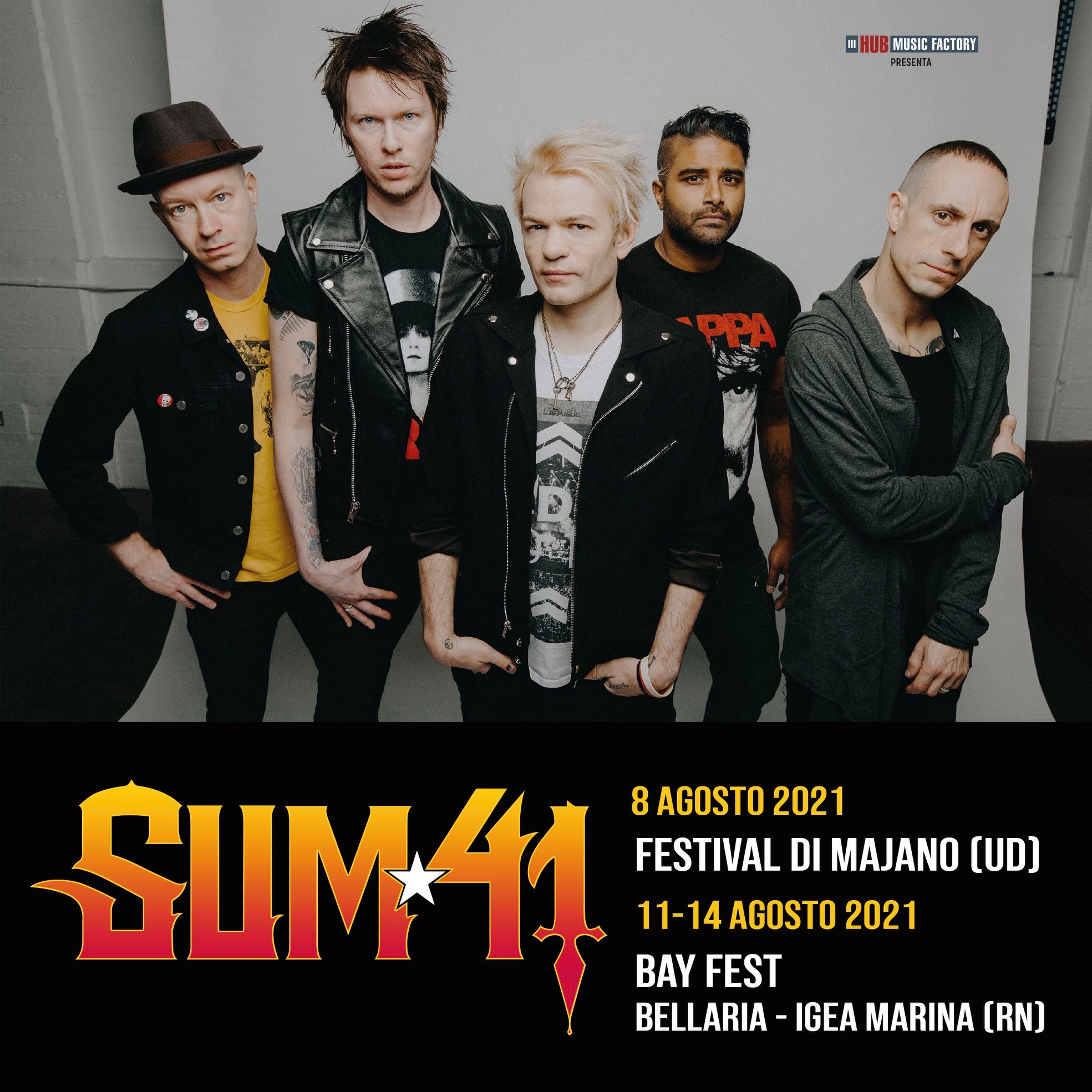 SUM 41: lo show di Majano nel 2021 è anticipato