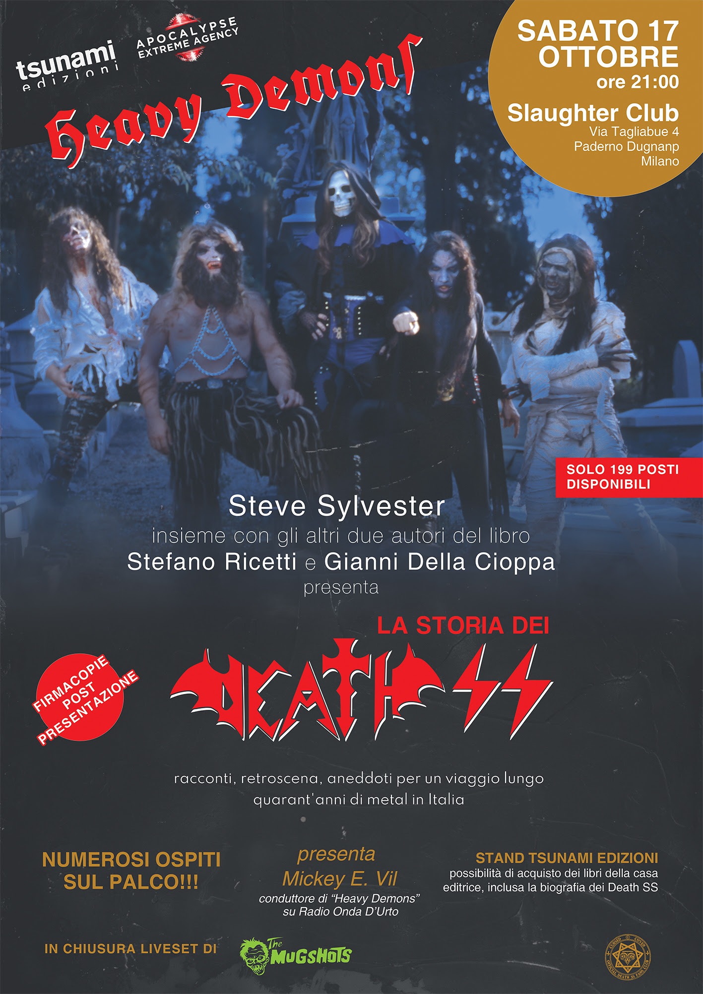 DEATH SS: “Heavy Demons Night” Steve Sylvester presenterà allo Slaughter Club il libro “La Storia dei Death SS”