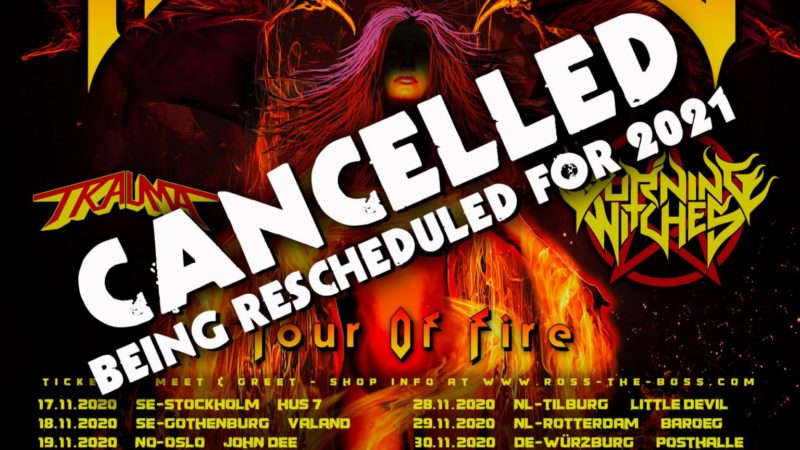ROSS THE BOSS: cancellazione del tour europeo