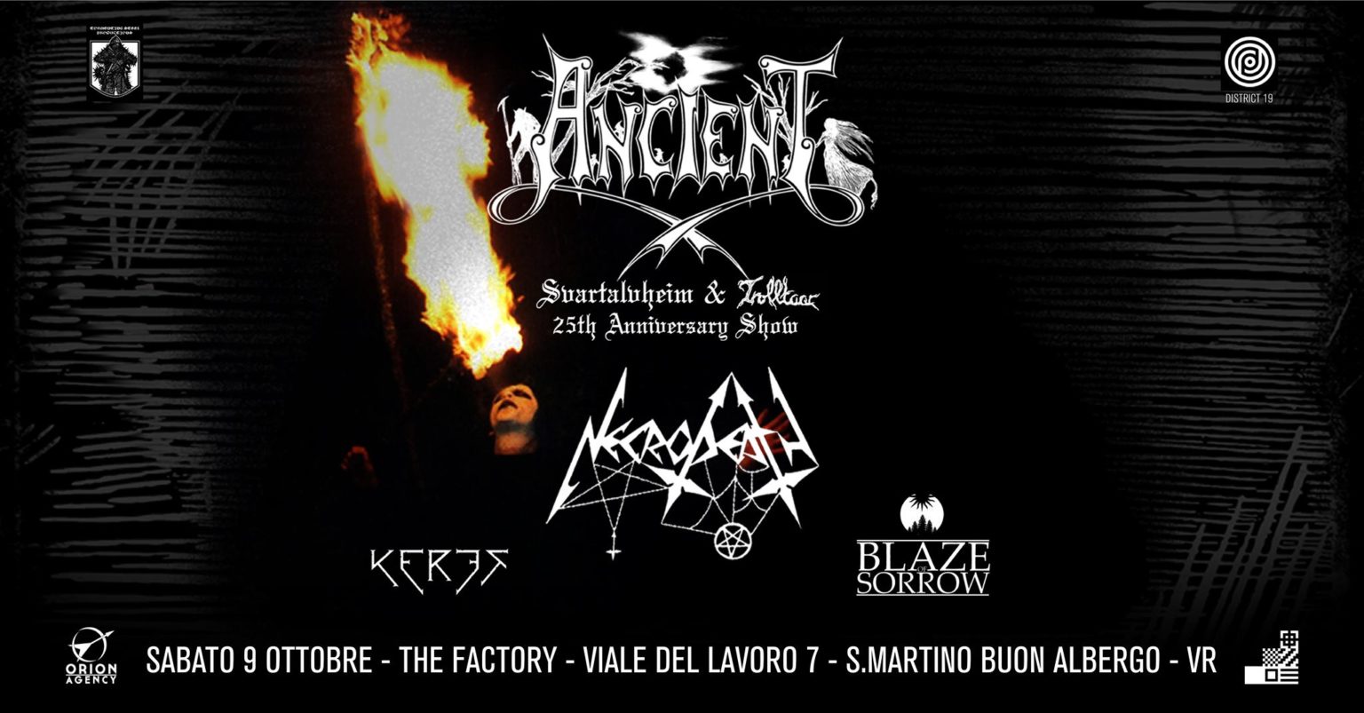 ANCIENT, NECRODEATH: rimandata a ottobre la data di Verona
