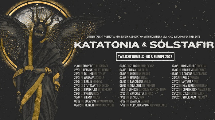 KATATONIA e SÓLSTAFIR: il Twilight Burials Tour passa dall’Italia a Febbraio