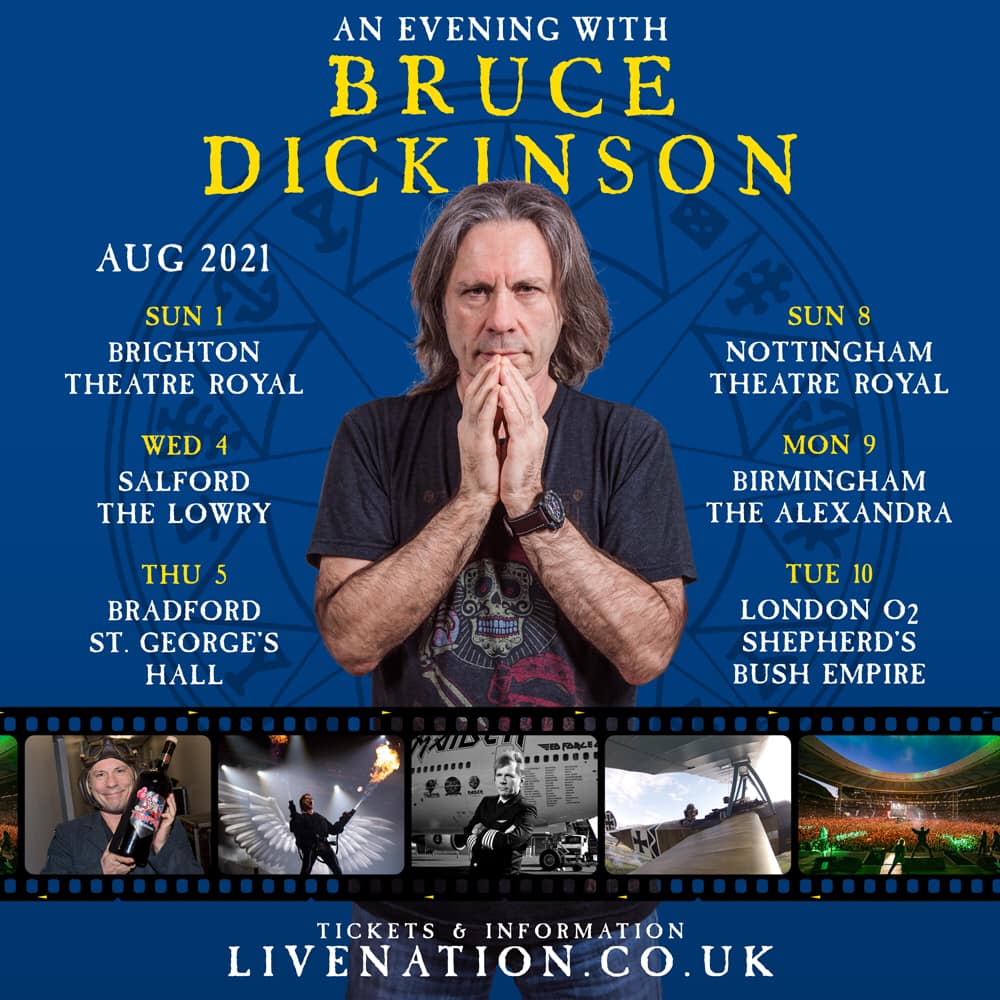 IRON MAIDEN: per lo spoken word tour di Bruce Dickinson ecco altre date