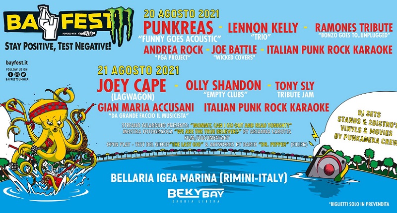 Ad agosto BAY FEST “Positive Edition” con PUNKREAS, JOE CAPE (LAGWAGON) e altri