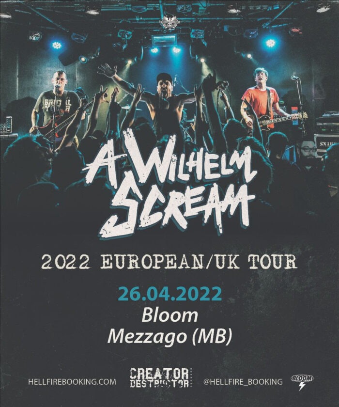 A WILHELM SCREAM: una data in Italia ad aprile 2022 unica data al Bloom di Mezzago (MB)