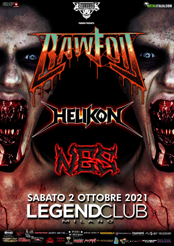 RAWFOIL, HELIKON, N.E.S: sabato 2 ottobre al Legend Club di Milano