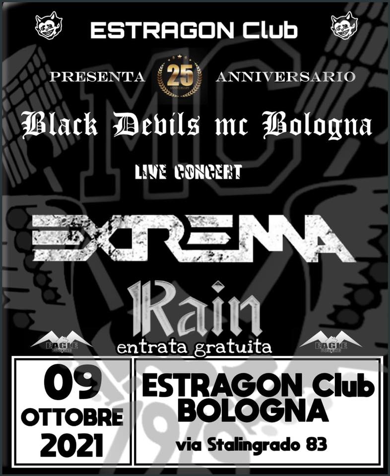 EXTREMA, RAIN: sabato 9 ottobre concerto gratuito a Bologna