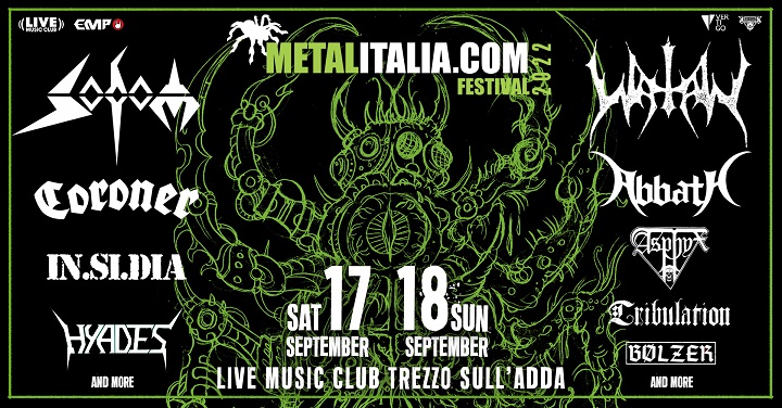 SODOM, CORONER, ABBATH, WATAIN e altri al Metalitalia.com Festival 2022