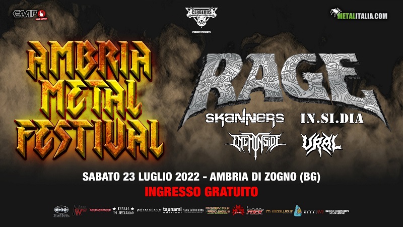 Ambria Metal Festival 2022 con RAGE, SKANNERS e altri: tutti i dettagli ed orari dell’evento