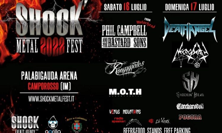 Shock’Metal Fest 2022: DEATH ANGEL, PHIL CAMPBELL & THE BASTARD SONS e altri in provincia di Imperia